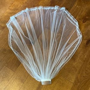 Boutique white beaded wedding veil, unused.